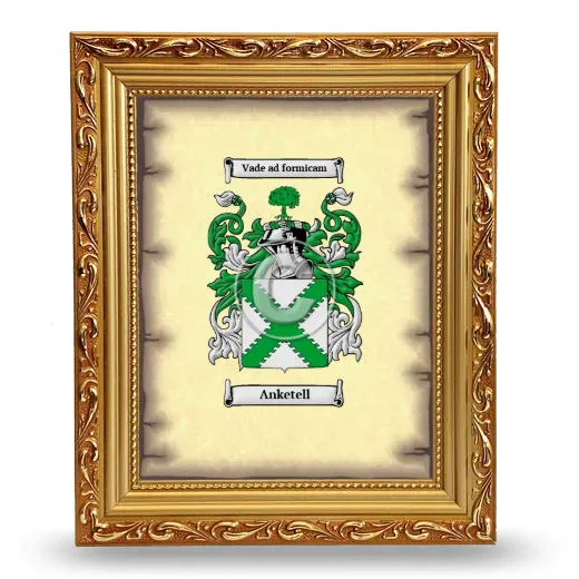 Anketell Coat of Arms Framed - Gold