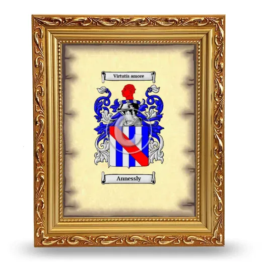 Annessly Coat of Arms Framed - Gold