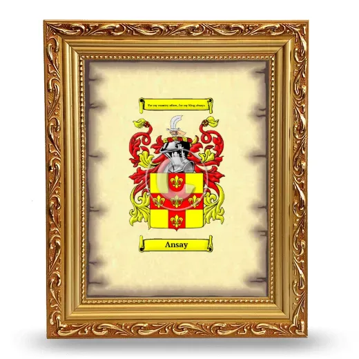 Ansay Coat of Arms Framed - Gold