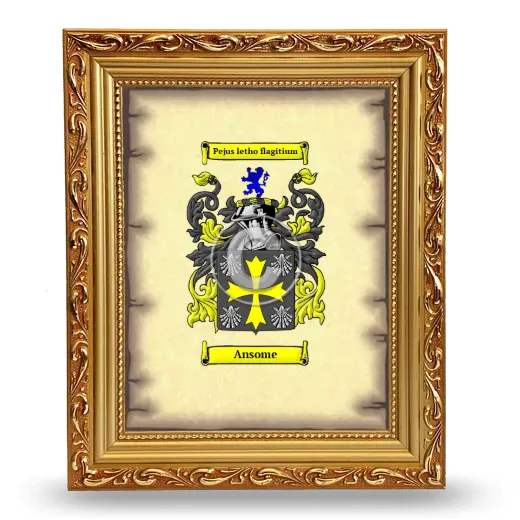 Ansome Coat of Arms Framed - Gold