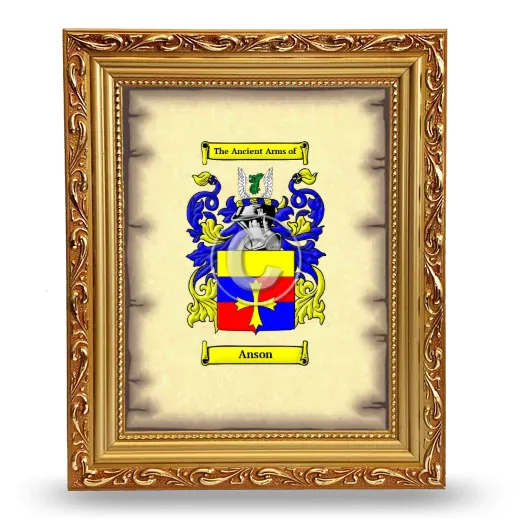 Anson Coat of Arms Framed - Gold