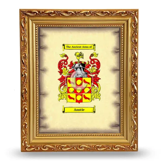 Anstie Coat of Arms Framed - Gold