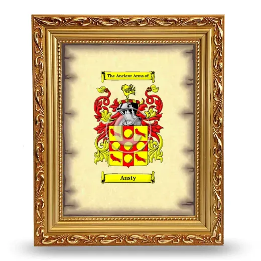 Ansty Coat of Arms Framed - Gold