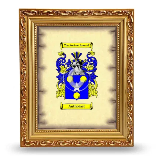 Anthoinet Coat of Arms Framed - Gold
