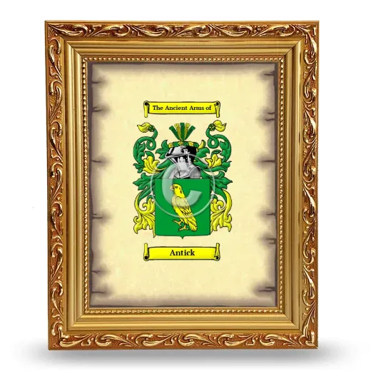 Antick Coat of Arms Framed - Gold