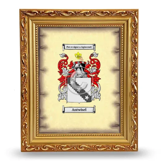 Antwisel Coat of Arms Framed - Gold