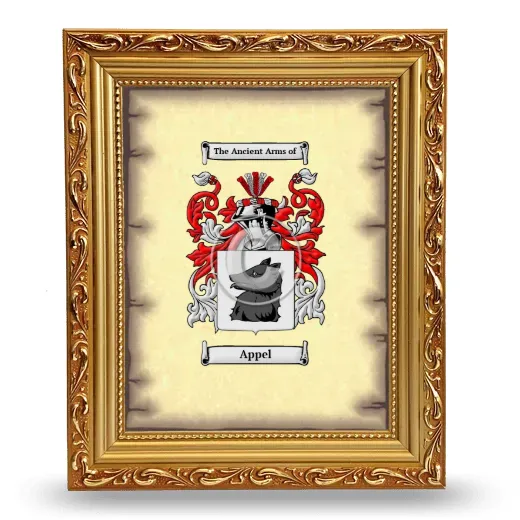 Appel Coat of Arms Framed - Gold