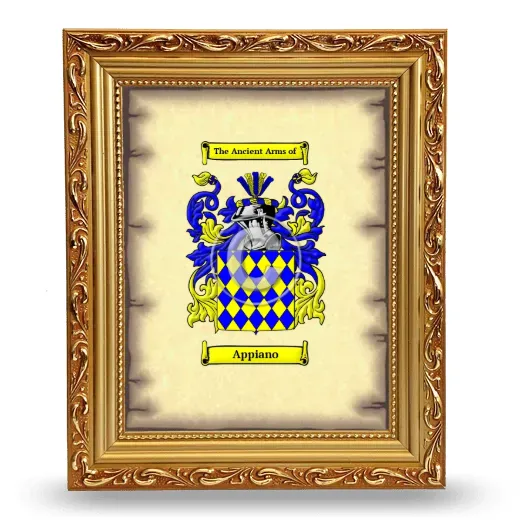 Appiano Coat of Arms Framed - Gold