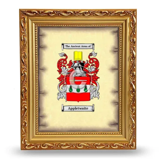 Appletwaite Coat of Arms Framed - Gold