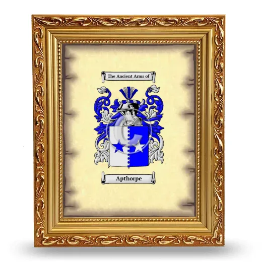 Apthorpe Coat of Arms Framed - Gold