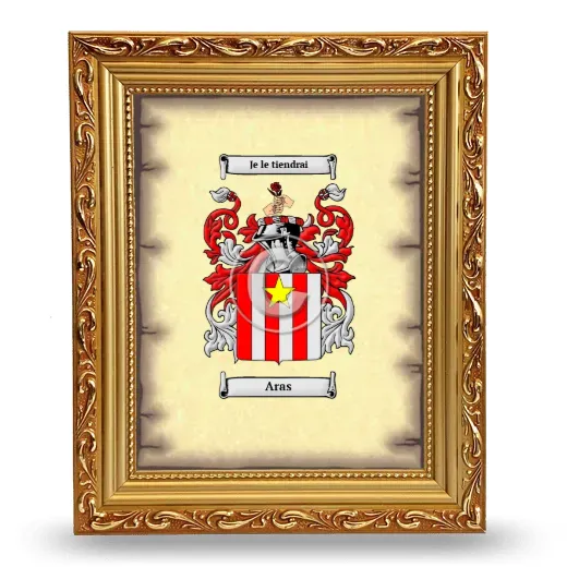 Aras Coat of Arms Framed - Gold