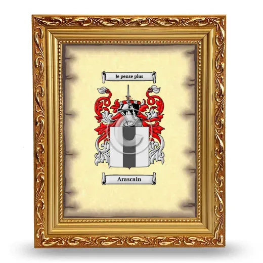 Arascain Coat of Arms Framed - Gold