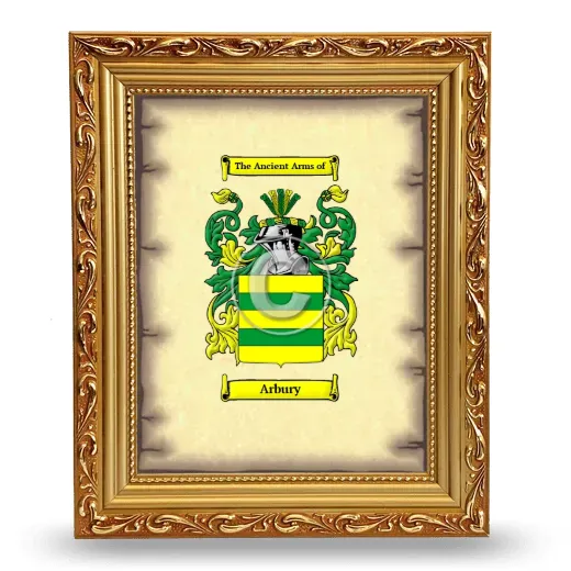 Arbury Coat of Arms Framed - Gold