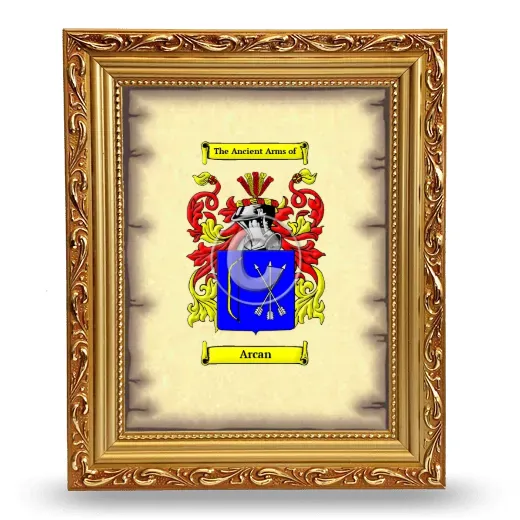 Arcan Coat of Arms Framed - Gold