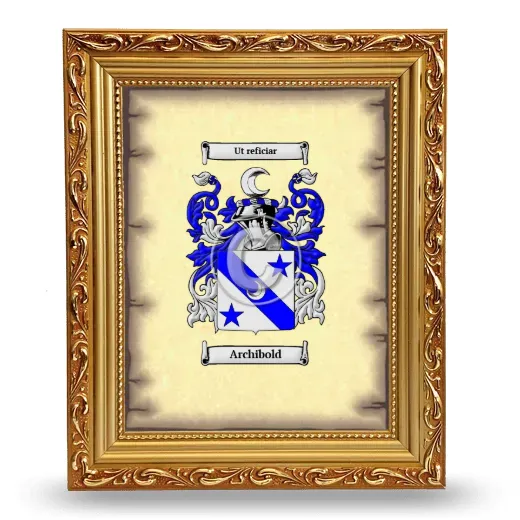 Archibold Coat of Arms Framed - Gold
