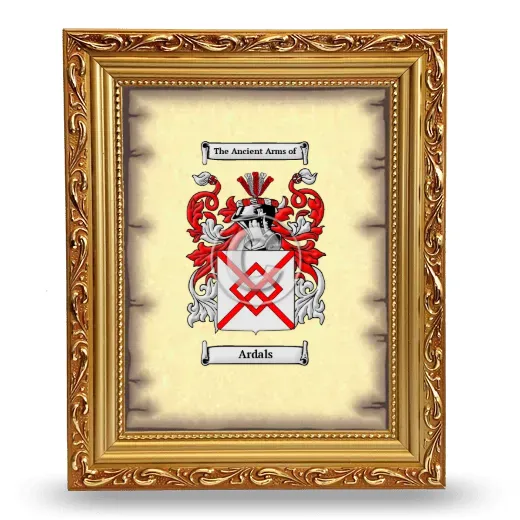 Ardals Coat of Arms Framed - Gold