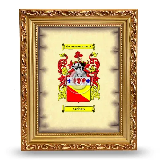 Ardhan Coat of Arms Framed - Gold