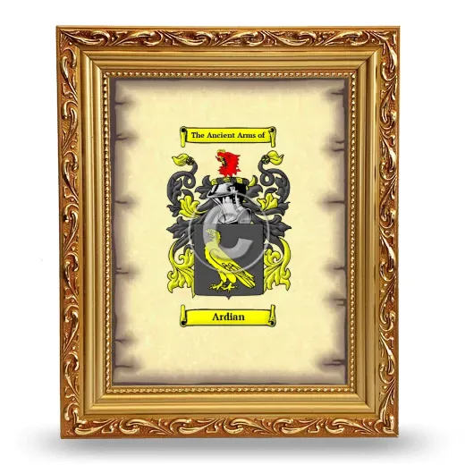 Ardian Coat of Arms Framed - Gold