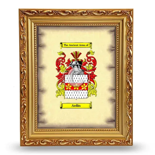 Ardin Coat of Arms Framed - Gold