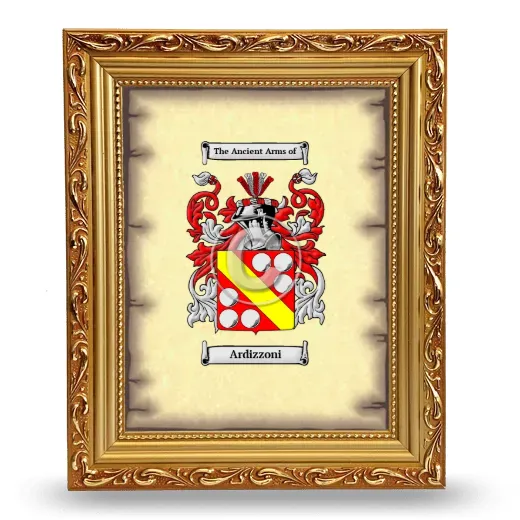 Ardizzoni Coat of Arms Framed - Gold