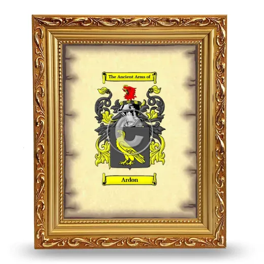 Ardon Coat of Arms Framed - Gold