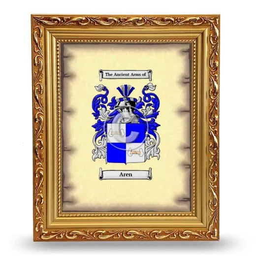 Aren Coat of Arms Framed - Gold