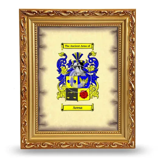 Arenz Coat of Arms Framed - Gold