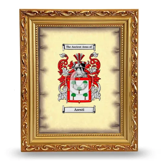 Aresti Coat of Arms Framed - Gold
