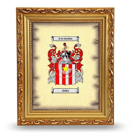 Aries Coat of Arms Framed - Gold