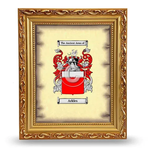 Arkles Coat of Arms Framed - Gold