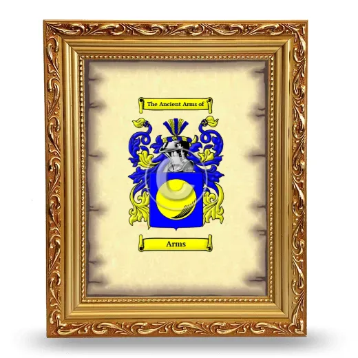 Arms Coat of Arms Framed - Gold