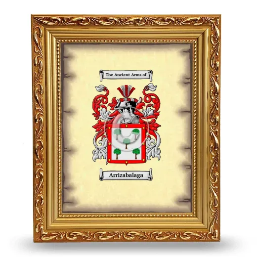 Arrizabalaga Coat of Arms Framed - Gold