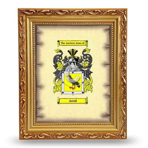 Arrol Coat of Arms Framed - Gold