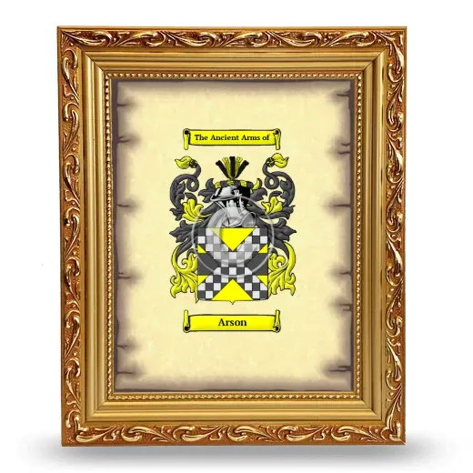 Arson Coat of Arms Framed - Gold