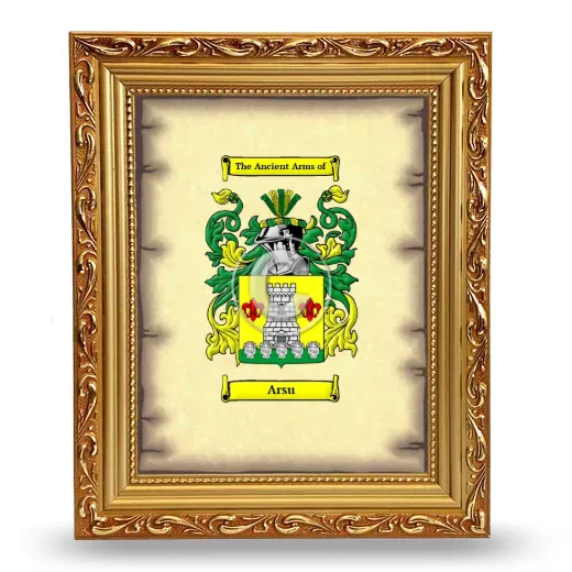 Arsu Coat of Arms Framed - Gold