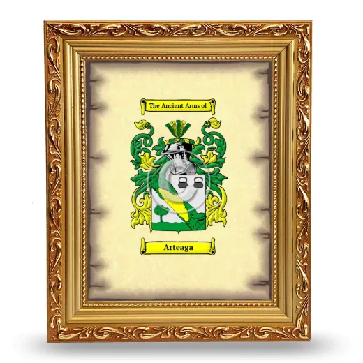 Arteaga Coat of Arms Framed - Gold