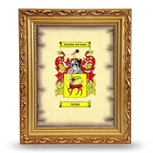 Artny Coat of Arms Framed - Gold