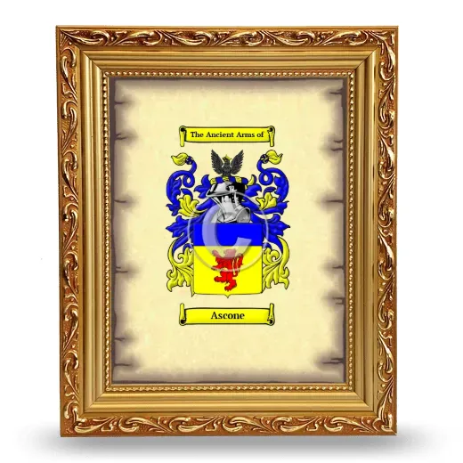 Ascone Coat of Arms Framed - Gold