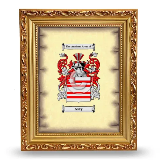 Asey Coat of Arms Framed - Gold
