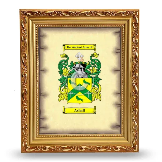 Ashall Coat of Arms Framed - Gold