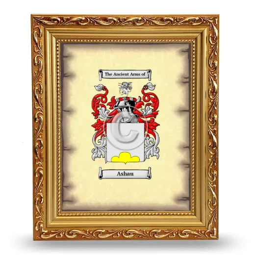 Ashau Coat of Arms Framed - Gold