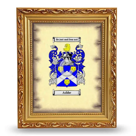 Ashbe Coat of Arms Framed - Gold