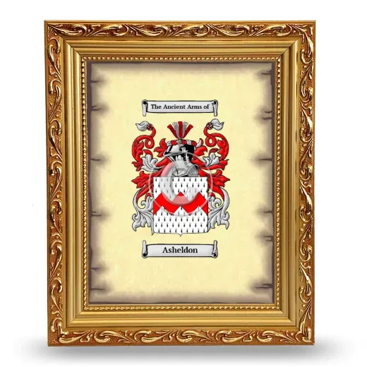 Asheldon Coat of Arms Framed - Gold