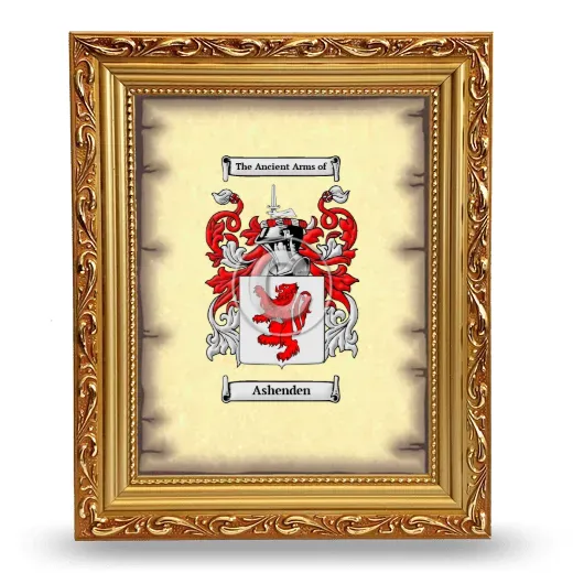 Ashenden Coat of Arms Framed - Gold