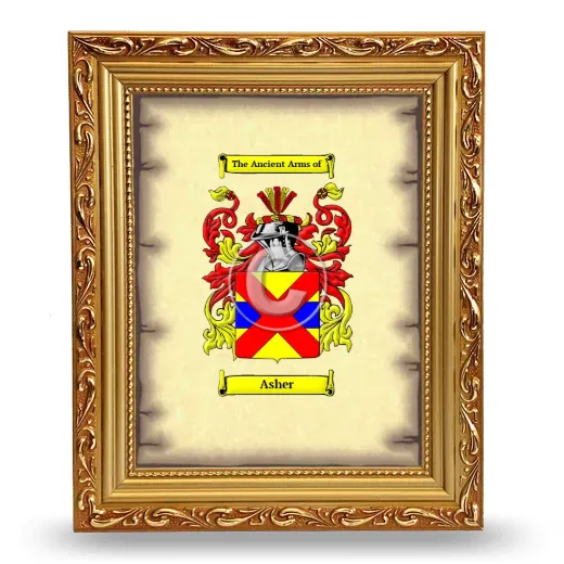 Asher Coat of Arms Framed - Gold