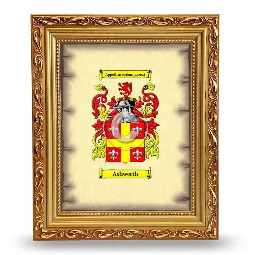 Ashworth Coat of Arms Framed - Gold