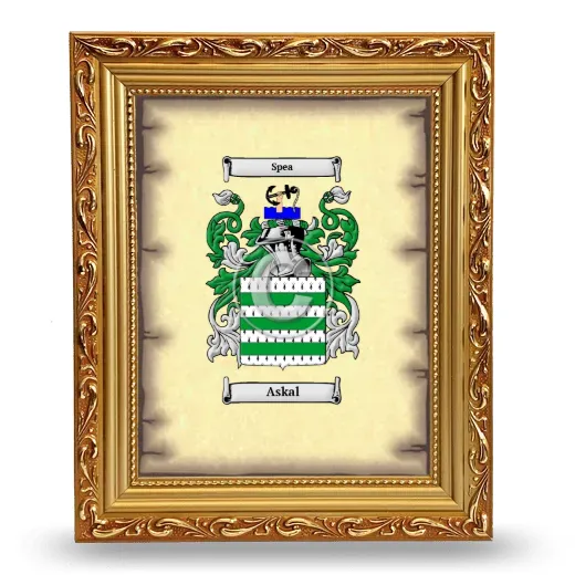 Askal Coat of Arms Framed - Gold