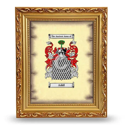 Askil Coat of Arms Framed - Gold