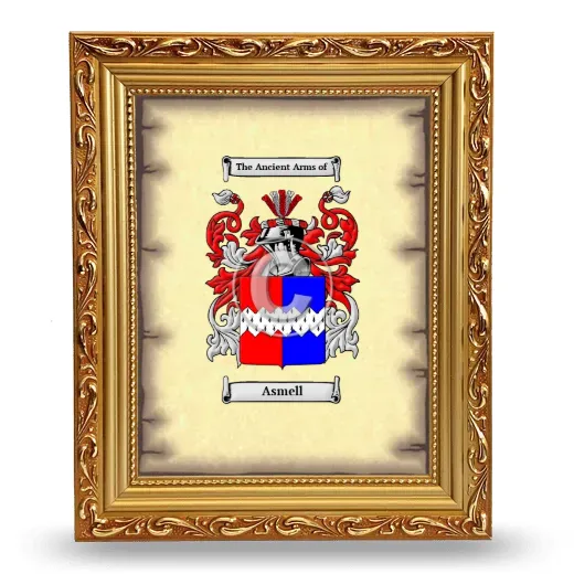 Asmell Coat of Arms Framed - Gold