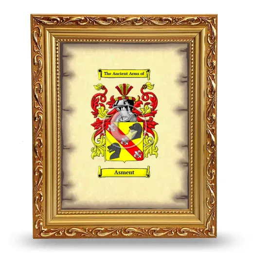 Asment Coat of Arms Framed - Gold